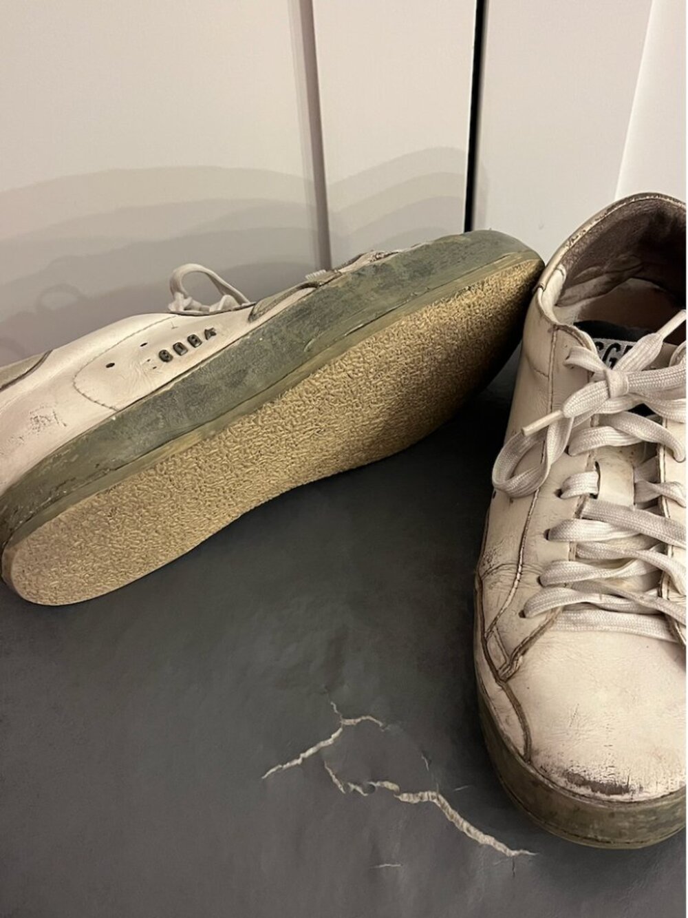 Golden Goose Super-Star White Leather Sneakers - Picture 7 of 9